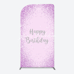 Lofaris Simple Purple Sparkling Arch Happy Birthday Backdrop