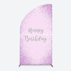Lofaris Simple Purple Sparkling Arch Happy Birthday Backdrop