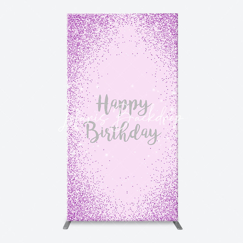 Lofaris Simple Purple Sparkling Arch Happy Birthday Backdrop