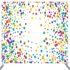 Lofaris Simple Rainbow Dots White Fabric Party Backdrop Cover