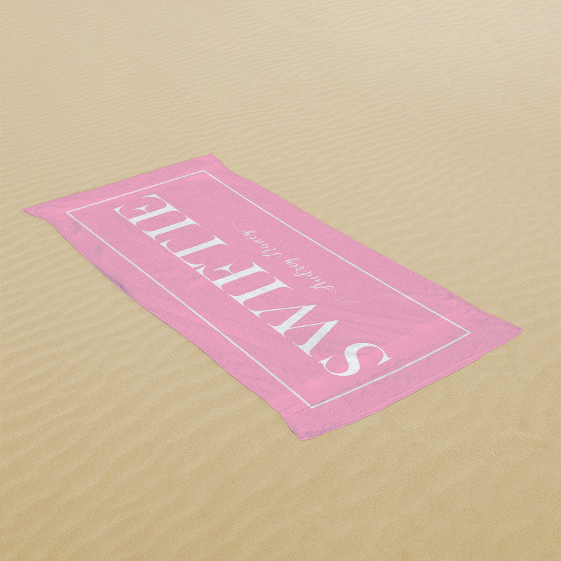 Lofaris Simple Solid Color Custom Name Pool Beach Towel