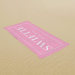 Lofaris Simple Solid Color Custom Name Pool Beach Towel