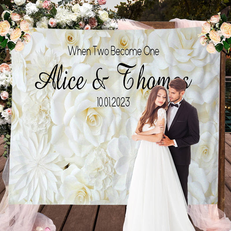 Lofaris Simple White Flowers And Peaceful Wedding Backdrop