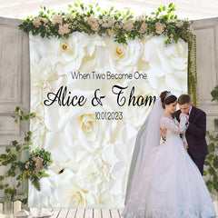 Lofaris Simple White Flowers And Peaceful Wedding Backdrop