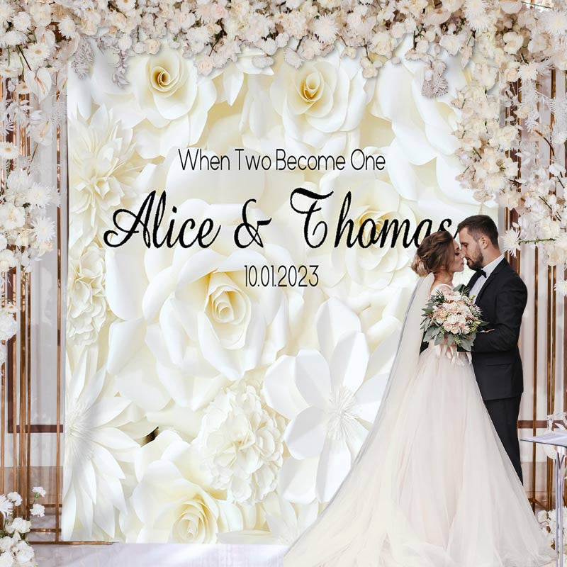 Lofaris Simple White Flowers And Peaceful Wedding Backdrop