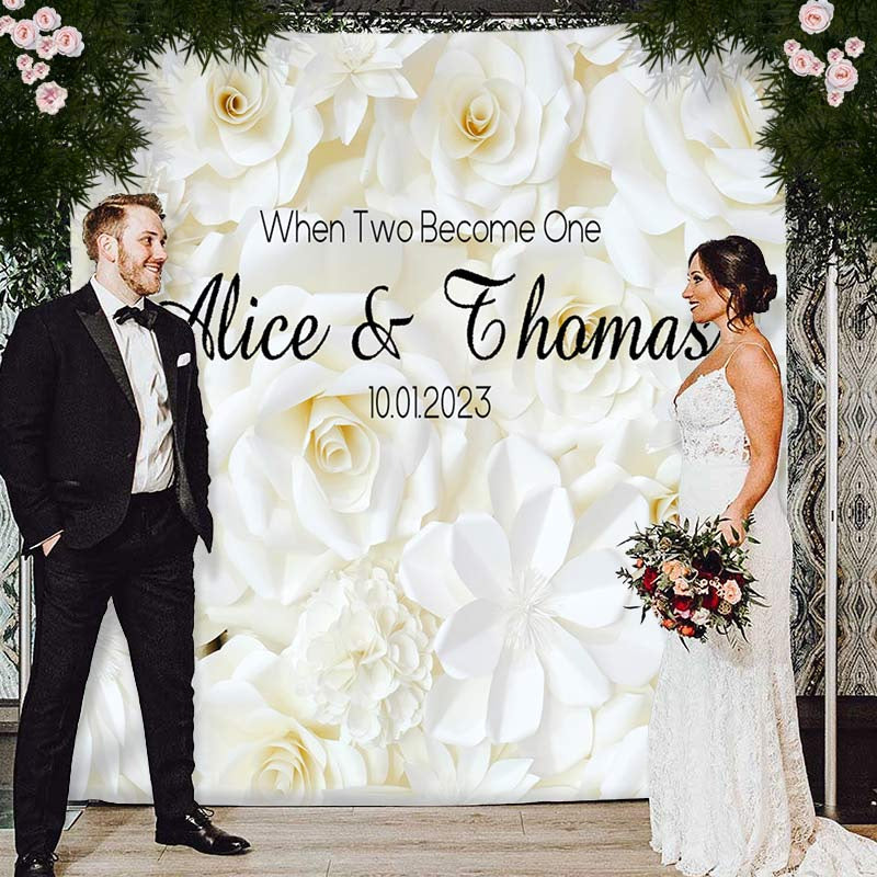 Lofaris Simple White Flowers And Peaceful Wedding Backdrop