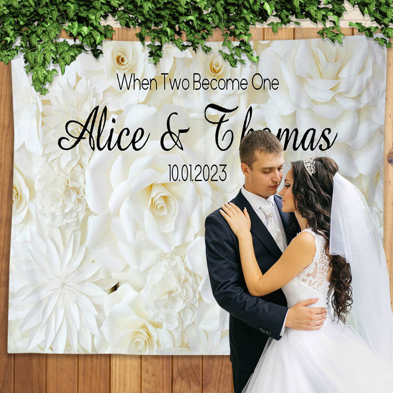 Lofaris Simple White Flowers And Peaceful Wedding Backdrop