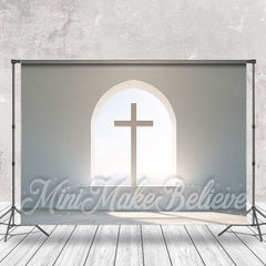 Lofaris Simple White Wall Easter Cross Backdrop Photo Shoot