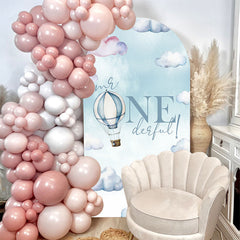 Lofaris Sky Cloud Hot Air Balloon 1st Birthday Arch Backdrop