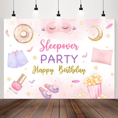 Lofaris Sleepover Party Dessert Girls Birthday Backdrop