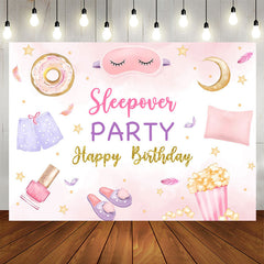 Lofaris Sleepover Party Dessert Girls Birthday Backdrop