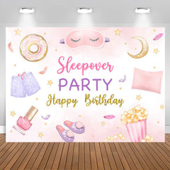 Lofaris Sleepover Party Dessert Girls Birthday Backdrop