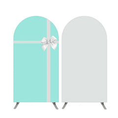 Silver Bow Tie Tiffany Blue Birthday Double Sided Arch Backdrop