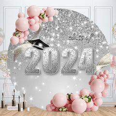 Lofaris Sliver Glitter Class Of 2022 Graduation Party Backdrop