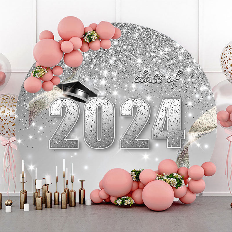 Lofaris Silver Glitter Class Of 2023 Graduation Party Backdrop