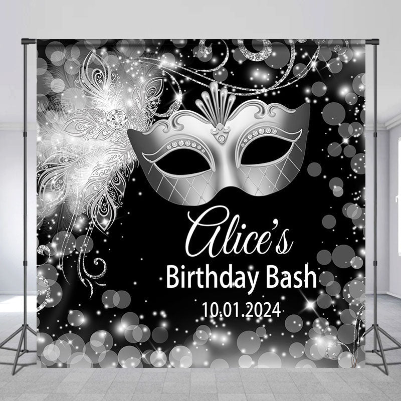 Lofaris Sliver Mask Bokeh Dots Custom Birthday Backdrop