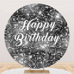 Lofaris Sliver Sequin Bokeh Round Happy Birthday Backdrop