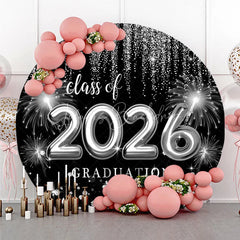 Lofaris Sliver Spark Class Of 2026 Black Round Grad Backdrop