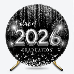 Lofaris Sliver Spark Class Of 2026 Black Round Grad Backdrop