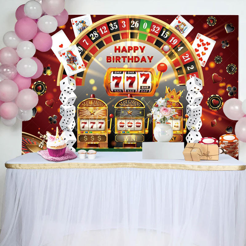 Lofaris Slot Casino Dice Night Happy Birthday Backdrop