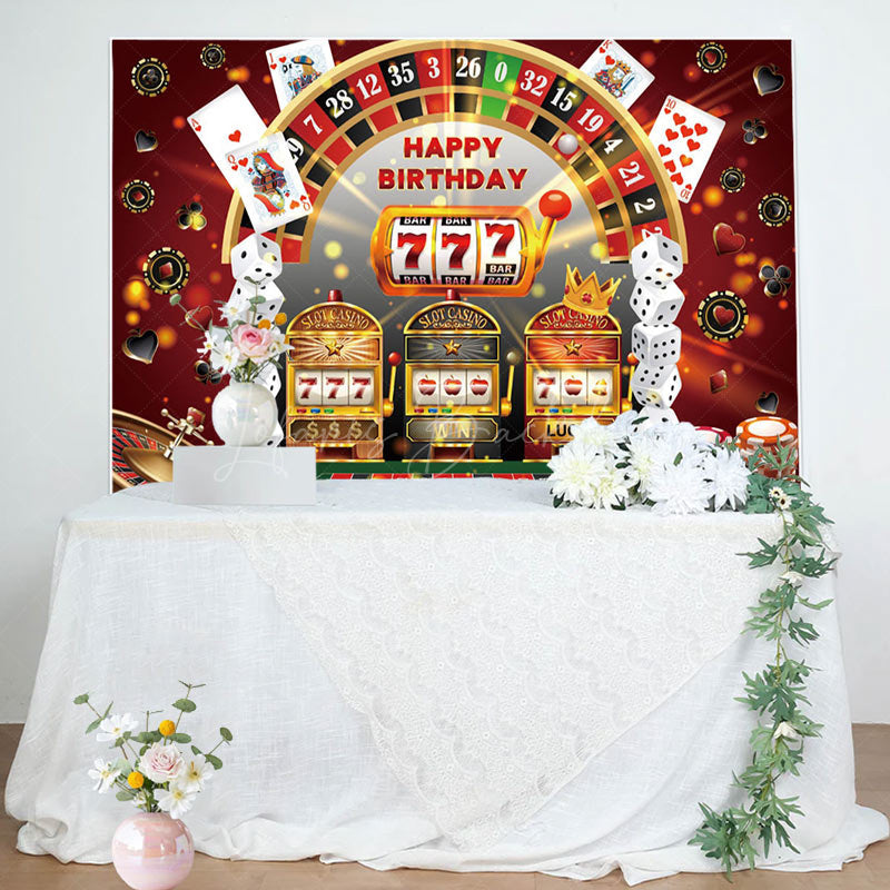 Lofaris Slot Casino Dice Night Happy Birthday Backdrop
