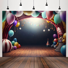 Lofaris Smrat Balloons Arch Colorful 1st Birthday Backdrop