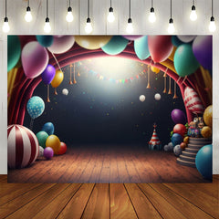 Lofaris Smrat Balloons Arch Colorful 1st Birthday Backdrop