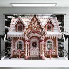 Lofaris Snow Candy House Christmas Backdrop For Photography