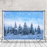 Lofaris Snow Covered Pines Photography Backdrop Photo Booth