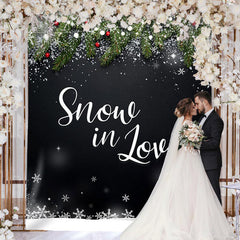 Lofaris Elegant Snow In Love Winter Wedding Backdrop