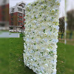 Lofaris Snow White Rose Fuax Outdoor Garden Flower Wall Panels