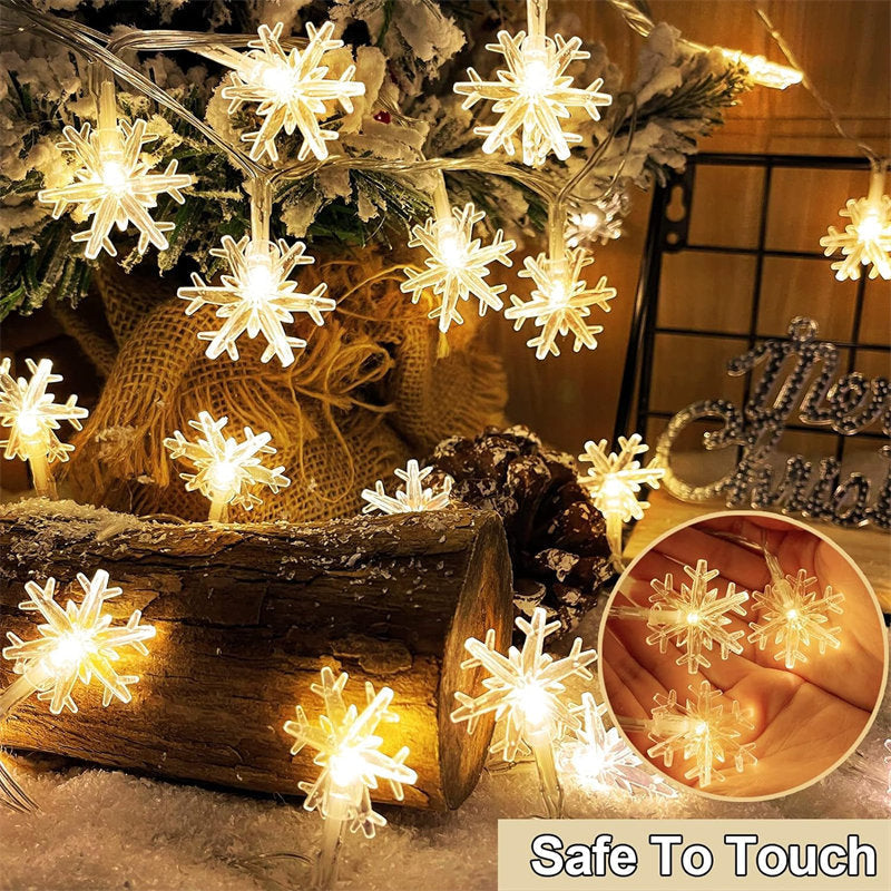 Lofaris Warm Color Snowflake Party LED String Fairy Lights
