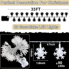 Lofaris Warm Color Snowflake Party LED String Fairy Lights