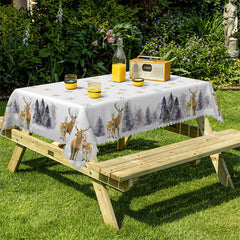 Lofaris Snowflake Forest Deer Decorative Rectangle Tablecloth