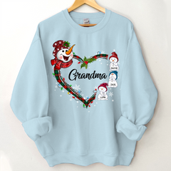 Lofaris Snowman Heart Christmas Grandma Custom Sweatshirt