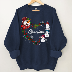 Lofaris Snowman Heart Christmas Grandma Custom Sweatshirt