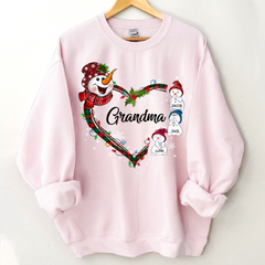 Lofaris Snowman Heart Christmas Grandma Custom Sweatshirt