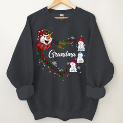 Lofaris Snowman Heart Christmas Grandma Custom Sweatshirt
