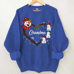 Lofaris Snowman Heart Christmas Grandma Custom Sweatshirt