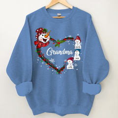 Lofaris Snowman Heart Christmas Grandma Custom Sweatshirt