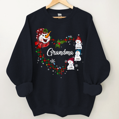 Lofaris Snowman Heart Christmas Grandma Custom Sweatshirt