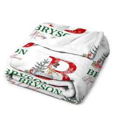 Lofaris Snowman Letter Repeat Custom Name Christmas Blanket