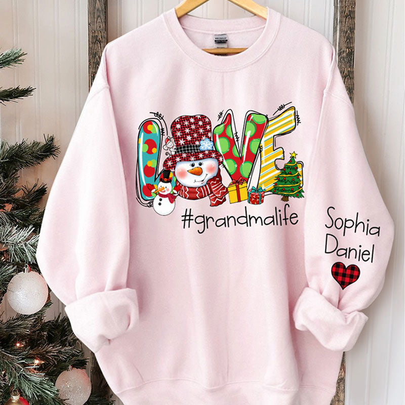 Lofaris Snowman Love Grandma Kids Custom Christmas Sweatshirt