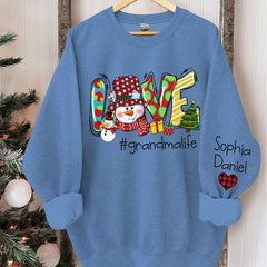 Lofaris Snowman Love Grandma Kids Custom Christmas Sweatshirt
