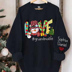 Lofaris Snowman Love Grandma Kids Custom Christmas Sweatshirt