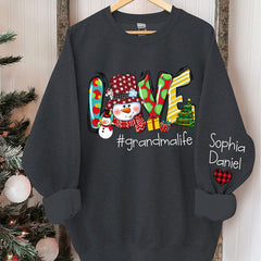 Lofaris Snowman Love Grandma Kids Custom Christmas Sweatshirt