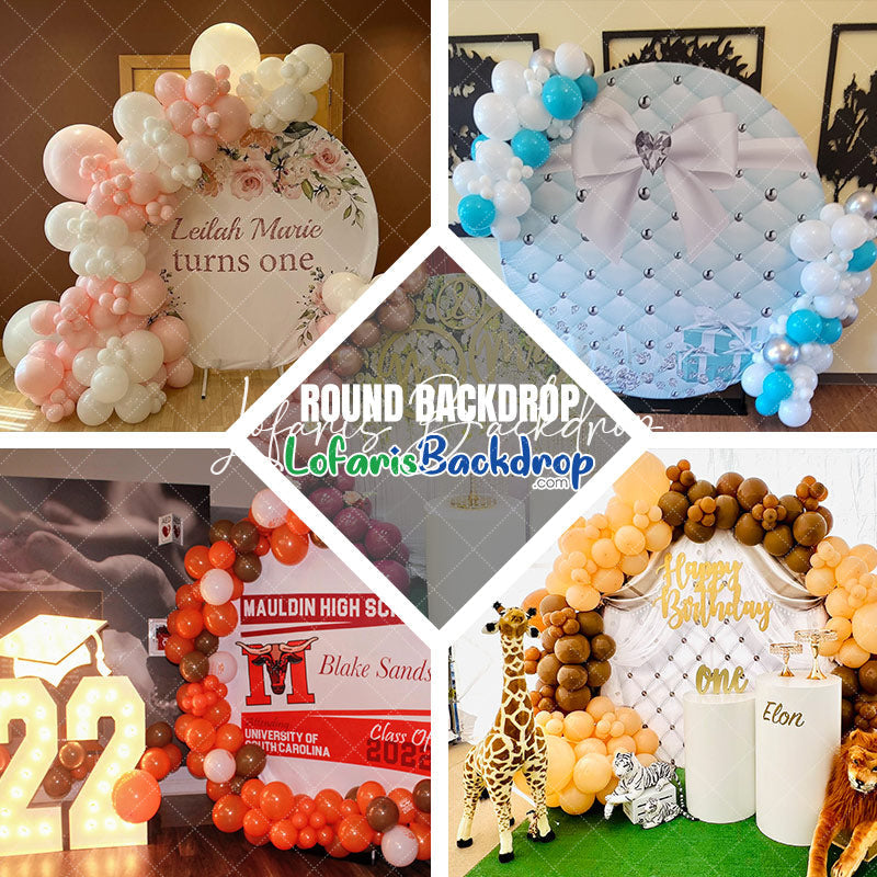 Lofaris So Sweet To Bee One Honeycomb Round Birthday Backdrop