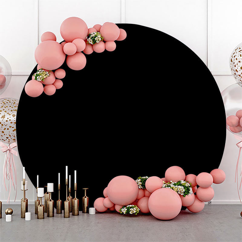 Lofaris Solid Black Round Backdrop Kit with Plinth Cover
