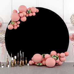 Lofaris Solid Black Round Backdrop Kit with Plinth Cover