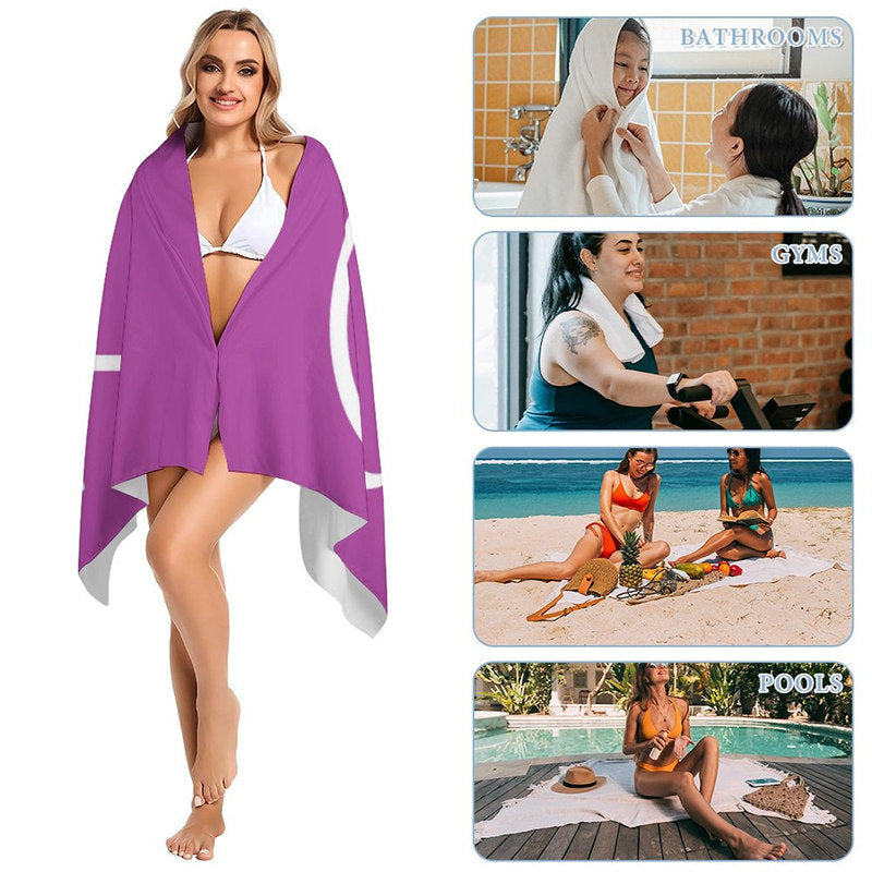 Lofaris Solid Color Custom Name Bride Beach Towel